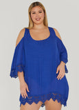 Plus Size Beach Break Cold Shoulder Cover Up