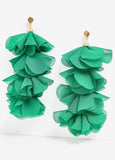 Statement Jewelry Accessories Green Chiffon Crystal Fashion Earrings