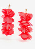 Statement Jewelry Accessories Red Chiffon Crystal Fashion Earrings