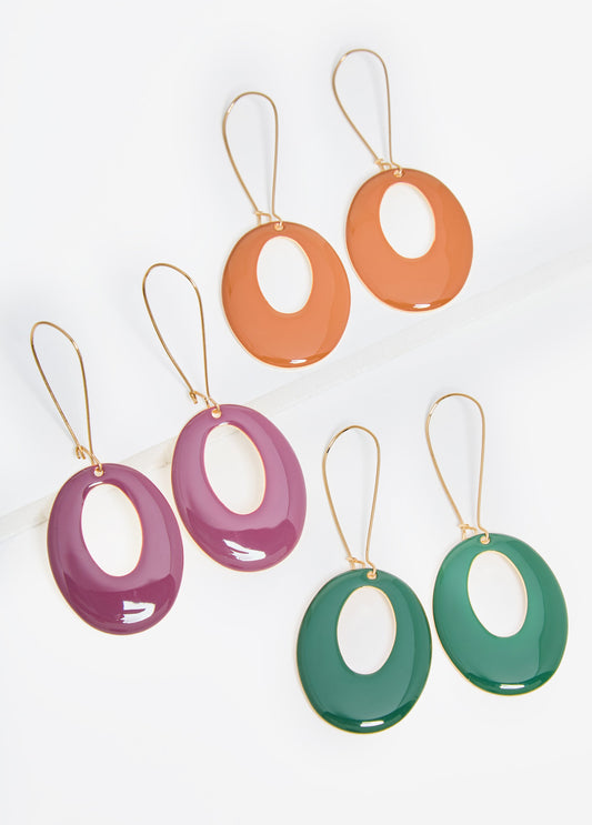 Statement Trendy Gold Wire Earrings Set Of Three Fashion Jewelry