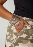 Textured Silver Tone Bangle Set