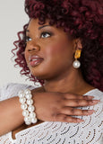 Trendy Statement Jewelry pearl 2 piece bracelet fashion jewelry