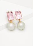 Crystal And Faux Pearl Clip On Earrings