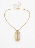 Crystal Ring Gold Tone Necklace