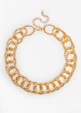 Textured Gold Tone Necklace Set