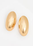 Gold Tone Oval Clip On Earrings