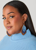 Faux Leather And Denim Earrings