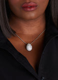 Pave Crystal Teardrop Necklace