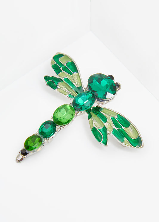 Crystal Dragonfly Brooch