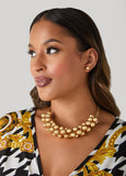 Beaded Gold Tone Necklace Set