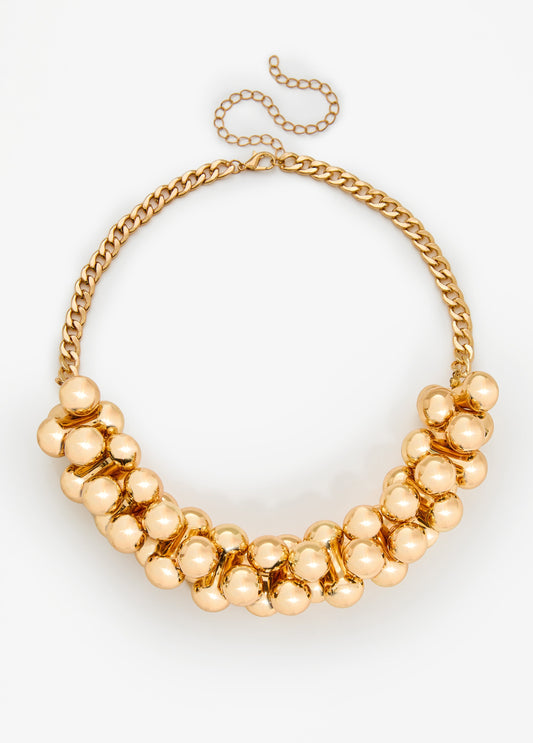 Beaded Gold Tone Necklace Set