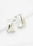 Twisted Silver Tone Hoop Earrings