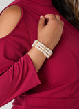 Faux Pearl Stretch Bracelet