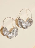Statement jewelry silver twisted hoop earrings fashion jewelry