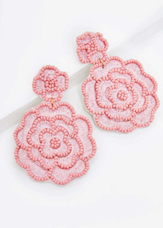 Beaded Flower Earrings