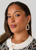 Faux Pearl Teardrop Earrings