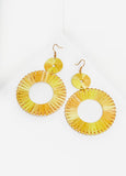 Ombre Raffia Wrapped Earrings