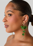 Bead And Crystal Flower Earrings