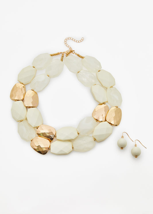 Layered Hammered Necklace Set