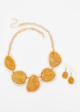 Glittered Stone Necklace Set