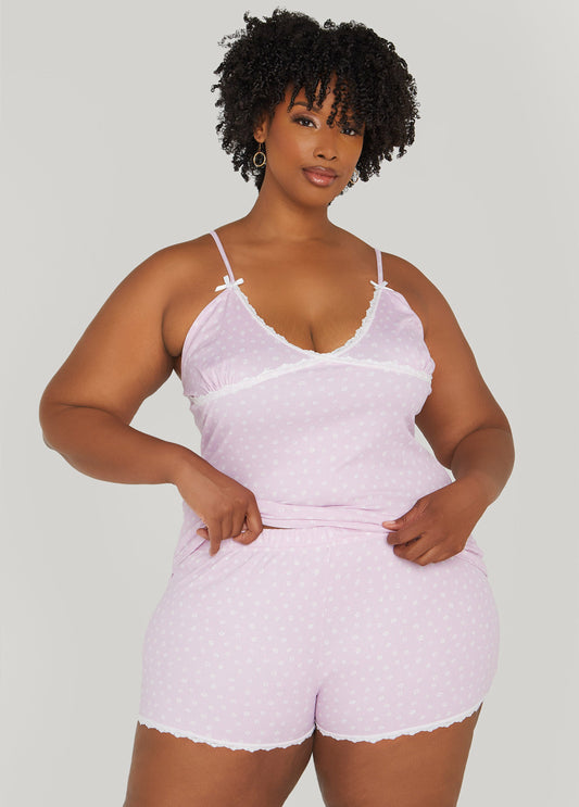 Plus Size Love To Sleep Floral PJ Shorts Set