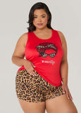 Plus Size Love To Sleep Mom Life Shorts Set
