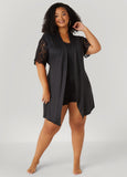 Plus Size Love To Sleep Lace Paneled 3 Pc Set