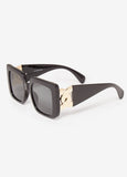 Chain Trimmed Square Sunglasses