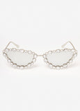 Trendy Accessories Crystal Cat Eye Tinted Sunglasses