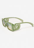 Rectangle Swirl Detail Sunglasses