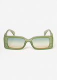Trendy Small Swirl Rectangle Sunglasses Women Tinted Shades