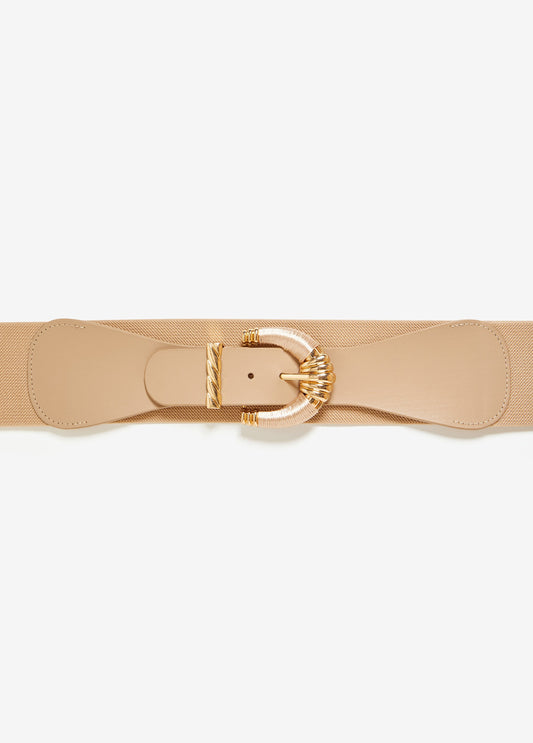 Wrapped Faux Leather Stretch Belt