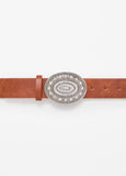Plus Size Crystal Oval Buckle Belt