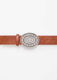 Plus Size Crystal Oval Buckle Belt