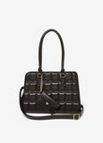Quilted Faux Leather Satchel