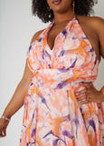 Floral Organza Halter Gown