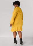 Flounced French Terry Hoodie Dress