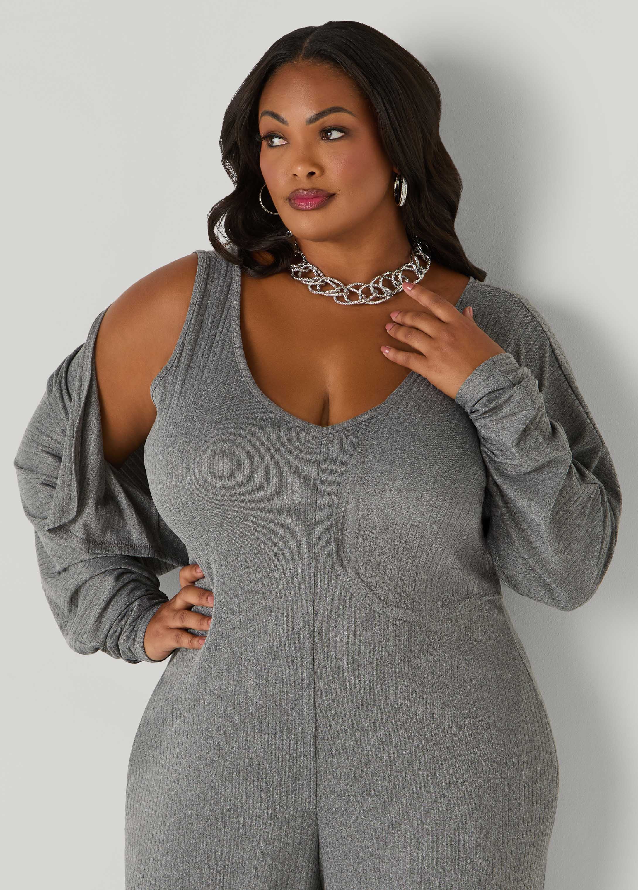 Plus Size Ribbed Bolero