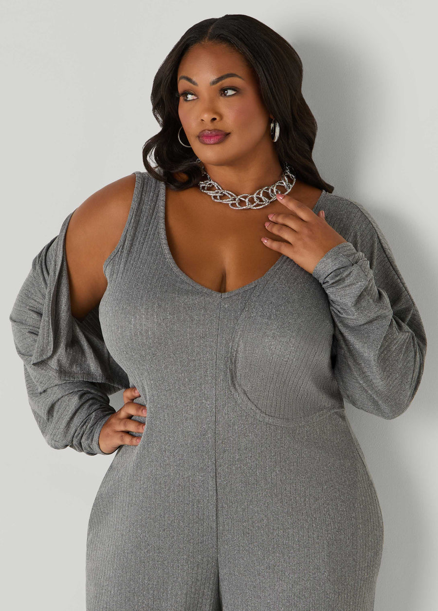 Plus Size Ribbed Bolero