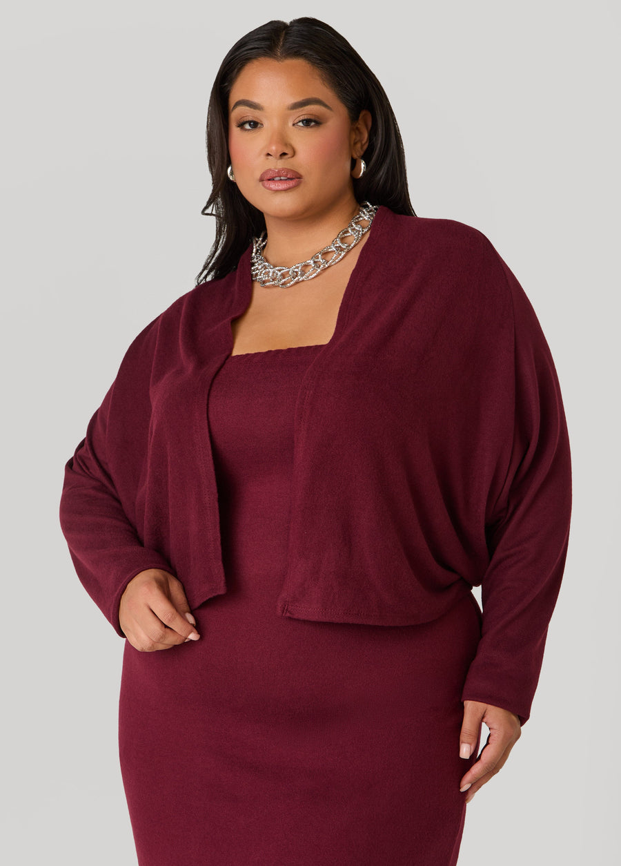 Plus Size Brushed Knit Bolero