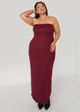 Brushed Strapless Maxi Dress