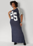 Jersey Two Tone Maxi Dress