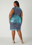 Ombre Sequin Shift Dress