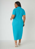 Textured Knit Midaxi Shirtdress