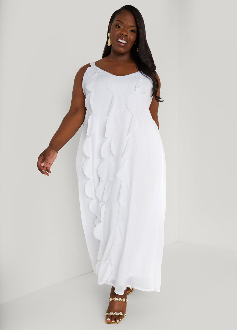 Plus Size Appliqued Maxi Dress
