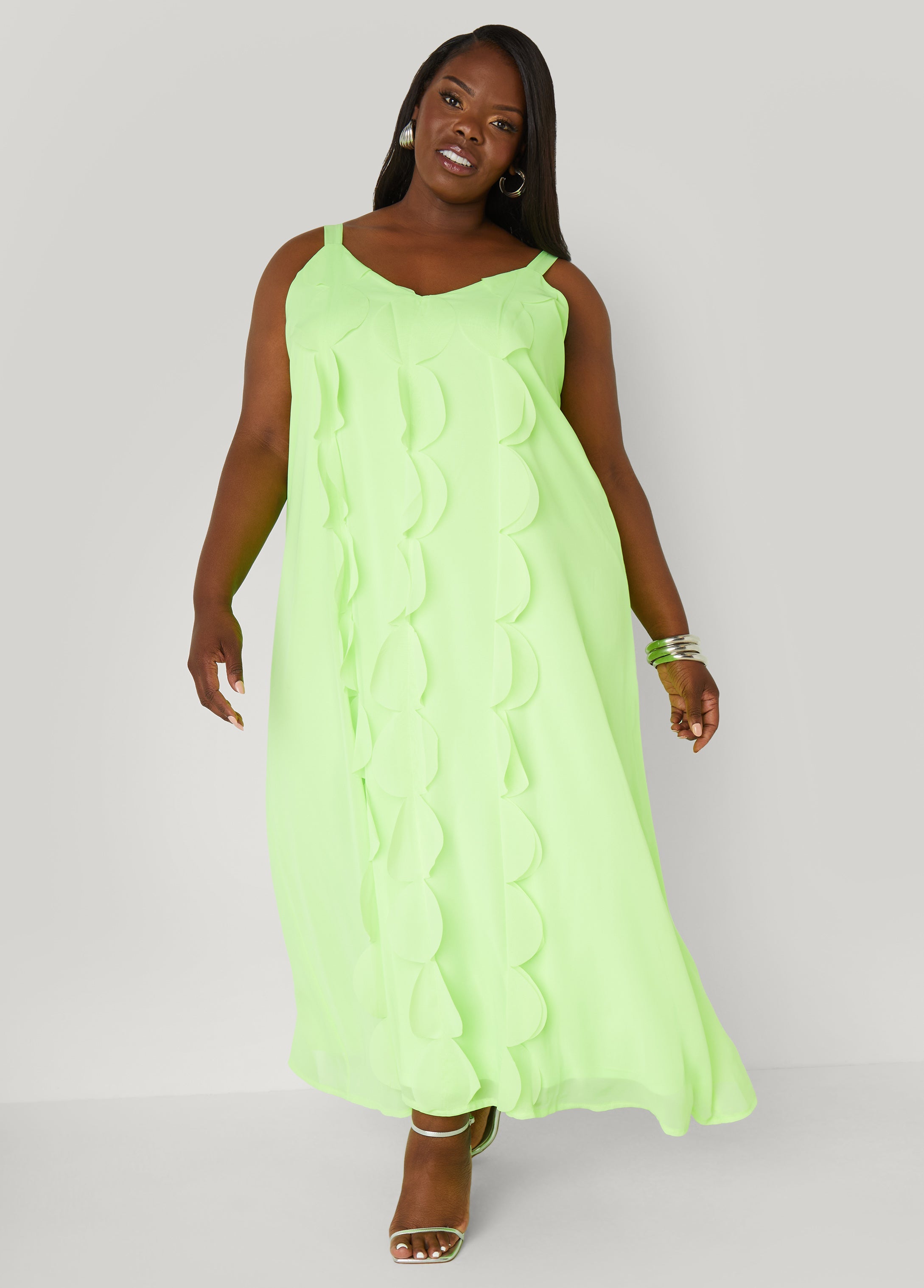 Plus Size Appliqued Maxi Dress