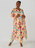 Plus Size Abstract Print Duster