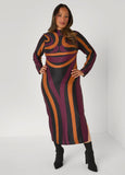 Plus Size Swirl Maxi Bodycon
