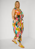 Abstract Print Joggers Jumpsuit