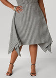 Pleated Asymmetric Skirt